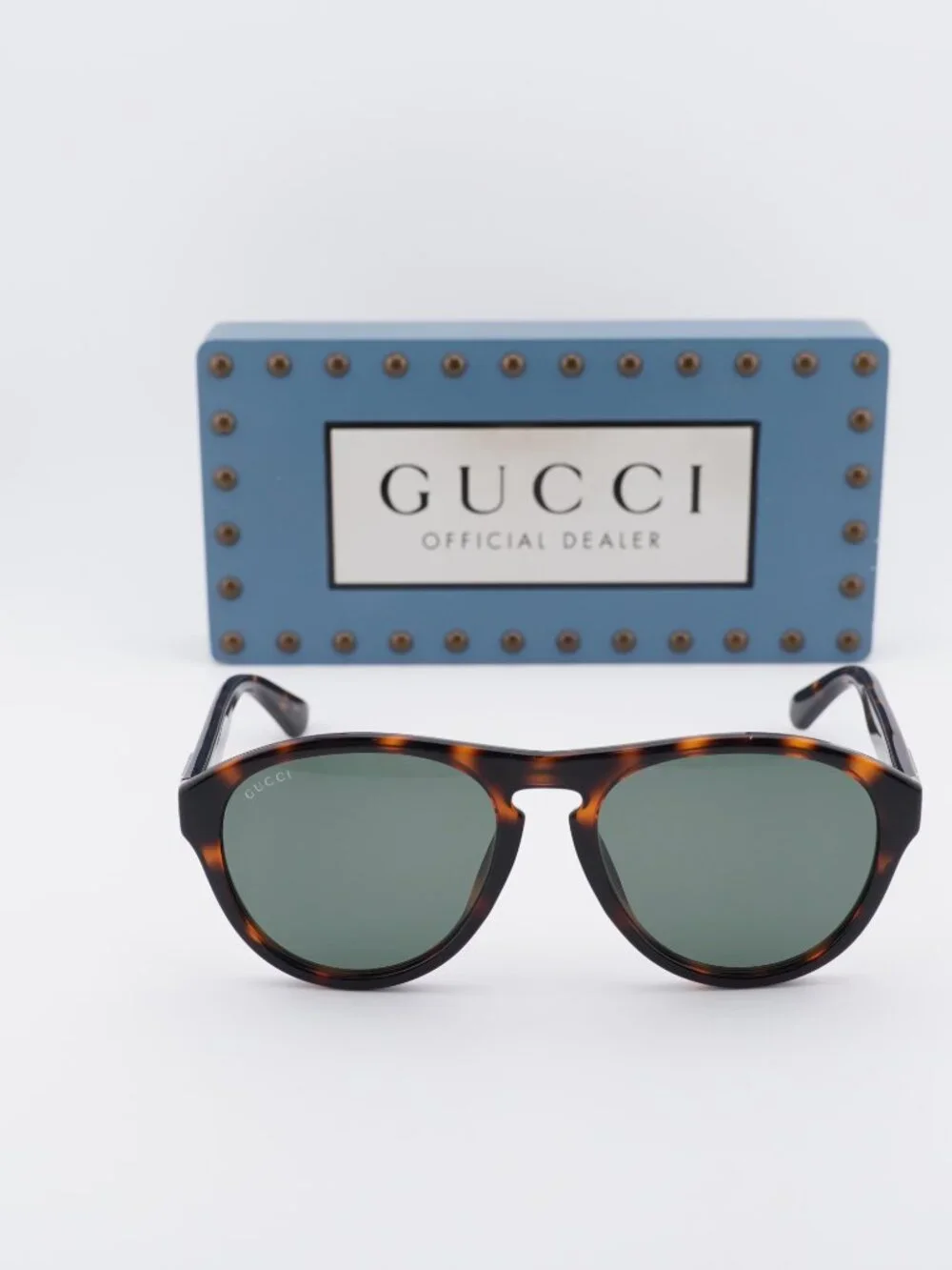 Gucci GG0747S 003 Aviator Sunglasses - Havana / Green